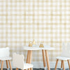KIT DE 4 ROLOS - 1,00m x 50cm - Papel de Parede Adesivo Xadrez Vichy Aquarela Amarela