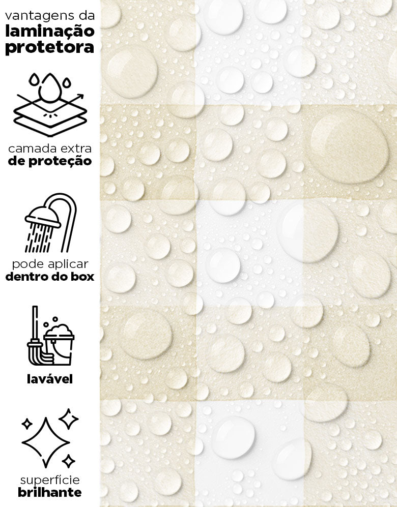 Papel de Parede Adesivo Xadrez Vichy Aquarela Amarela