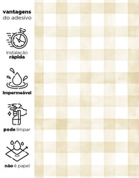 Papel de Parede Adesivo Xadrez Vichy Aquarela Amarela