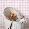 KIT DE 6 ROLOS - 1,50m x 50cm - Papel de Parede Adesivo Xadrez Vichy Aquarela Rosa Ternura