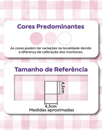 Papel de Parede Adesivo Xadrez Vichy Aquarela Rosa Ternura Com película protetora 3.00x0.50m