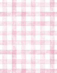 KIT DE 5 ROLOS - 1,50m x 50cm - Papel de Parede Adesivo Xadrez Vichy Aquarela Rosa Ternura