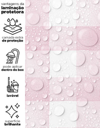 Papel de Parede Adesivo Xadrez Vichy Aquarela Rosa Ternura Com película protetora 3.00x0.50m