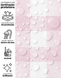 KIT DE 5 ROLOS - 1,50m x 50cm - Papel de Parede Adesivo Xadrez Vichy Aquarela Rosa Ternura