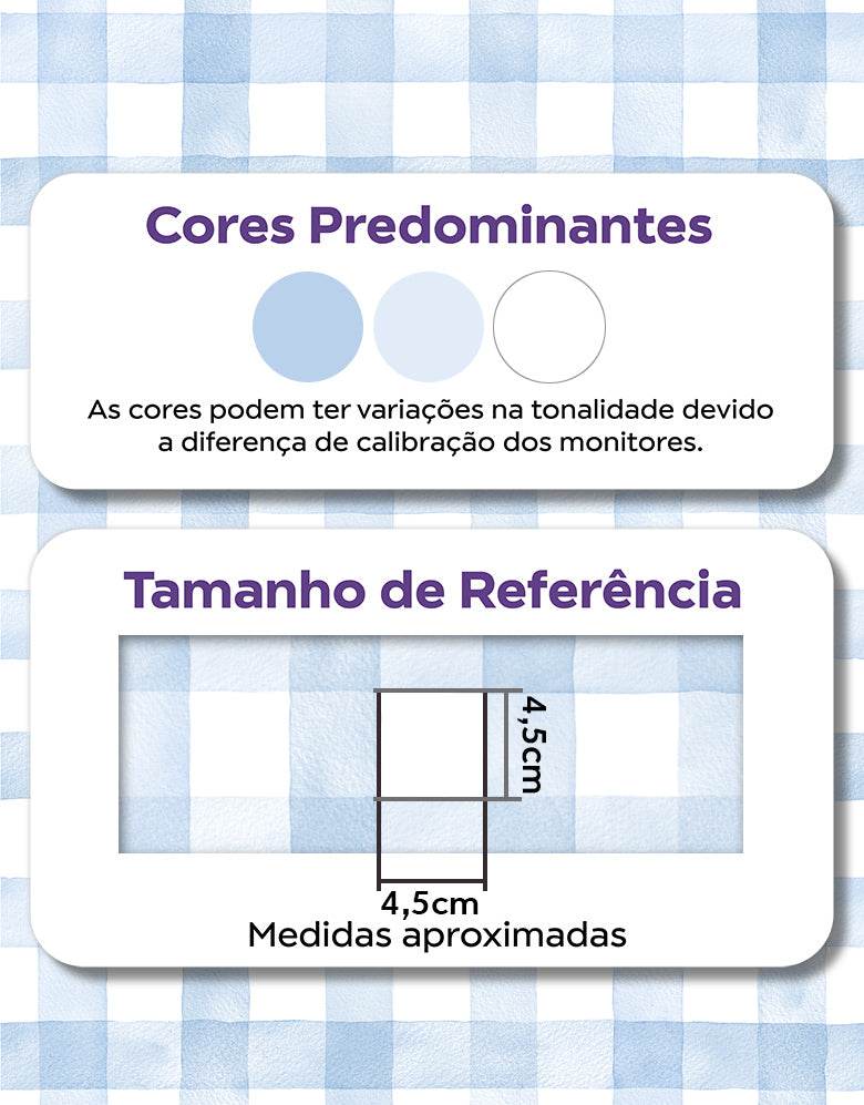 Papel de Parede Adesivo Xadrez Vichy Aquarela Azul Bebê