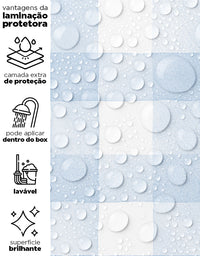 Papel de Parede Adesivo Xadrez Vichy Aquarela Azul Bebê