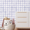 Papel de Parede Adesivo Xadrez Vichy Aquarela Lilás Com Película para áreas úmidas e molhadas 3,00x0,50m