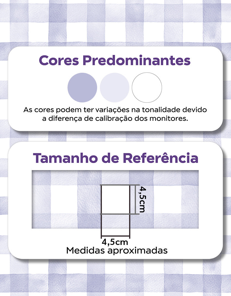 Papel de Parede Adesivo Xadrez Vichy Aquarela Lilás