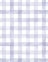 KIT DE 5 ROLOS - 1,50m x 50cm - Papel de Parede Adesivo Xadrez Vichy Aquarela Lilás