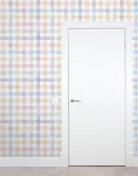 KIT DE 1 ROLOS - 3,00m x 50cm - Papel de Parede Adesivo Xadrez Vichy Aquarela Colorido