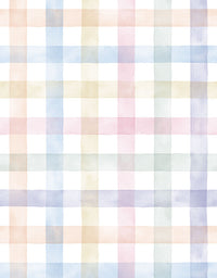 Papel de Parede Adesivo Xadrez Vichy Aquarela Colorido