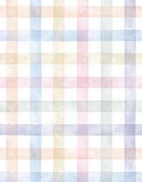 KIT DE 1 ROLOS - 3,00m x 50cm - Papel de Parede Adesivo Xadrez Vichy Aquarela Colorido