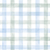 KIT DE 4 ROLOS - 3,00m x 50cm - Papel de Parede Adesivo Xadrez Vichy Aquarela Azul e Verde