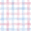 Papel de Parede Adesivo Xadrez Vichy Aquarela Azul e Rosa