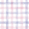 KIT DE 6 ROLOS - 1,00m x 50cm - Papel de Parede Adesivo Xadrez Vichy Aquarela Rosa e Lilás