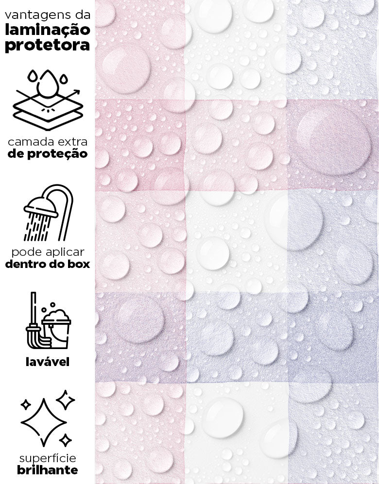 Papel de Parede Adesivo Xadrez Vichy Aquarela Rosa e Lilás