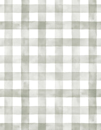 KIT DE 4 ROLOS - 1,50m x 50cm - Papel de Parede Adesivo Xadrez Vichy Aquarela Sálvia