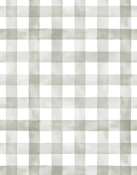 Papel de Parede Adesivo Xadrez Vichy Aquarela Sálvia