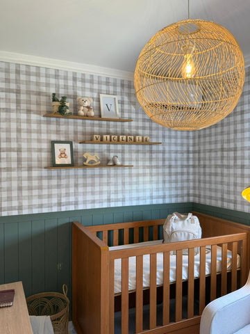 Papel de Parede Adesivo Xadrez Vichy Aquarela Sálvia