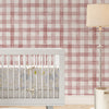 KIT DE 5 ROLOS - 1,00m x 50cm - Papel de Parede Adesivo Xadrez Vichy Aquarela Rosa Blush