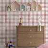 KIT DE 5 ROLOS - 1,00m x 50cm - Papel de Parede Adesivo Xadrez Vichy Aquarela Rosa Blush