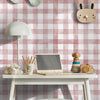 KIT DE 5 ROLOS - 1,00m x 50cm - Papel de Parede Adesivo Xadrez Vichy Aquarela Rosa Blush