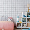 Papel de Parede Adesivo Xadrez Vichy Aquarela Cinza Crômio