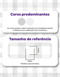 KIT DE 3 ROLOS - 3,00m x 50cm - Papel de Parede Adesivo Xadrez Vichy Aquarela Cinza Crômio