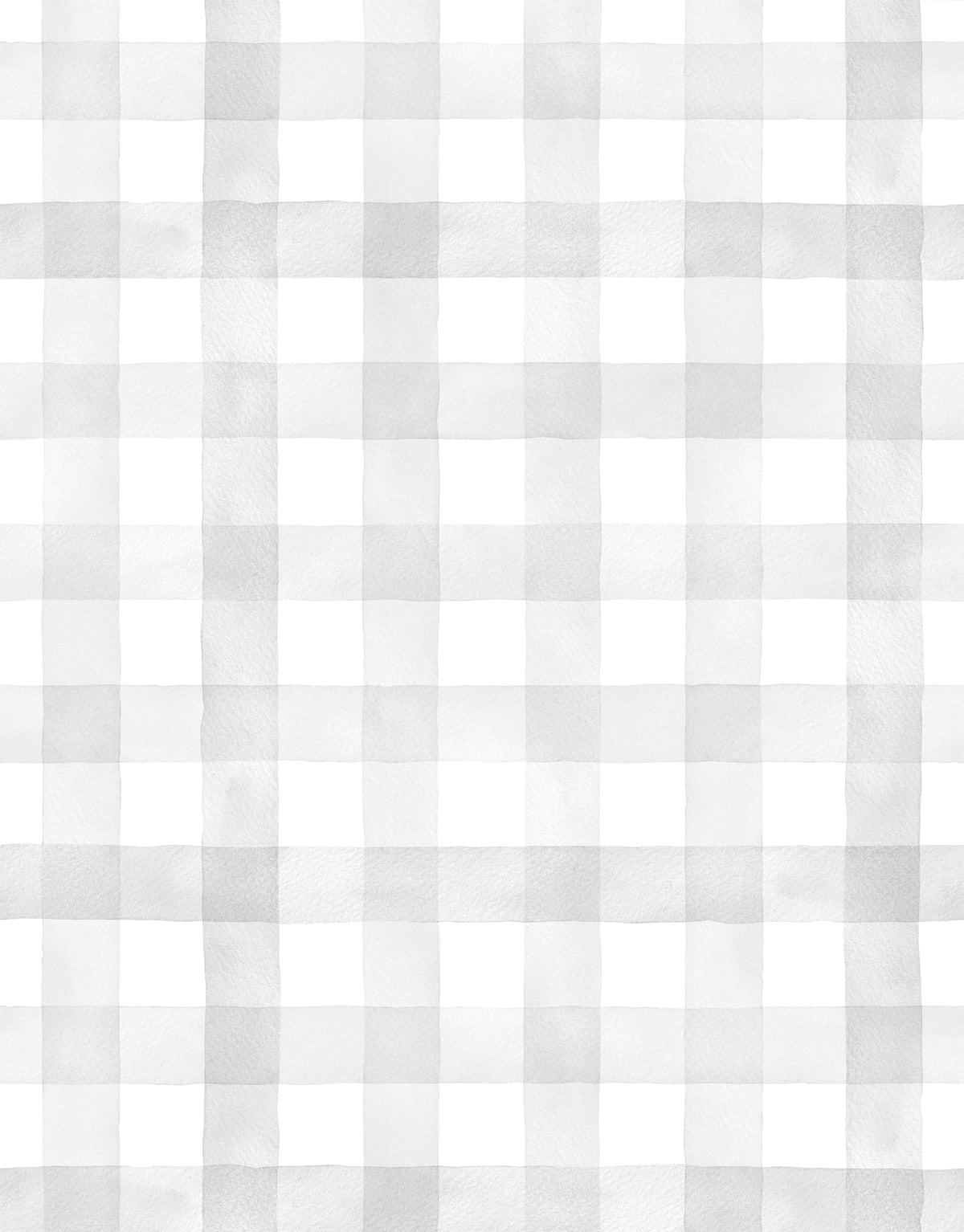 KIT DE 4 ROLOS - 3,00m x 50cm - Papel de Parede Adesivo Xadrez Vichy Aquarela Cinza Crômio