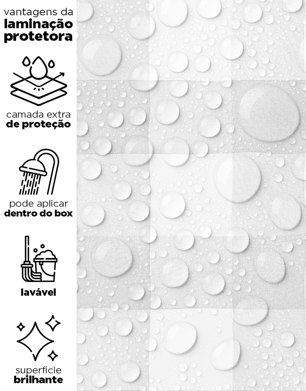 KIT DE 3 ROLOS - 3,00m x 50cm - Papel de Parede Adesivo Xadrez Vichy Aquarela Cinza Crômio