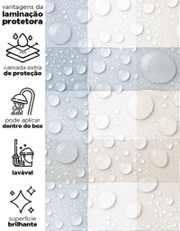 KIT DE 5 ROLOS - 1,00m x 50cm - Papel de Parede Adesivo Xadrez Vichy Aquarela Azul e Marrom