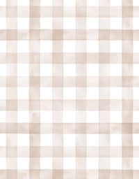 KIT DE 6 ROLOS - 3,00m x 50cm - Papel de Parede Adesivo Xadrez Vichy Aquarela Nude