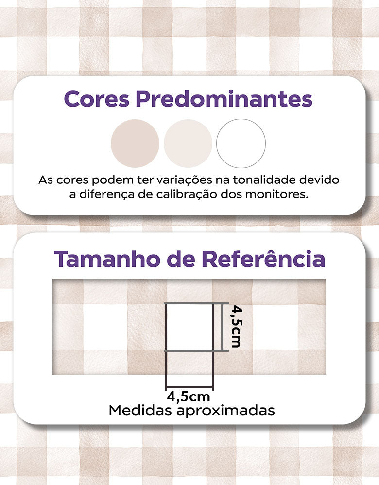 Papel de Parede Adesivo Xadrez Vichy Aquarela Nude