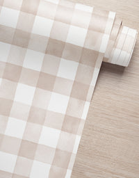 Papel de Parede Adesivo Xadrez Vichy Aquarela Nude