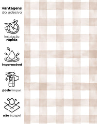 Papel de Parede Adesivo Xadrez Vichy Aquarela Nude