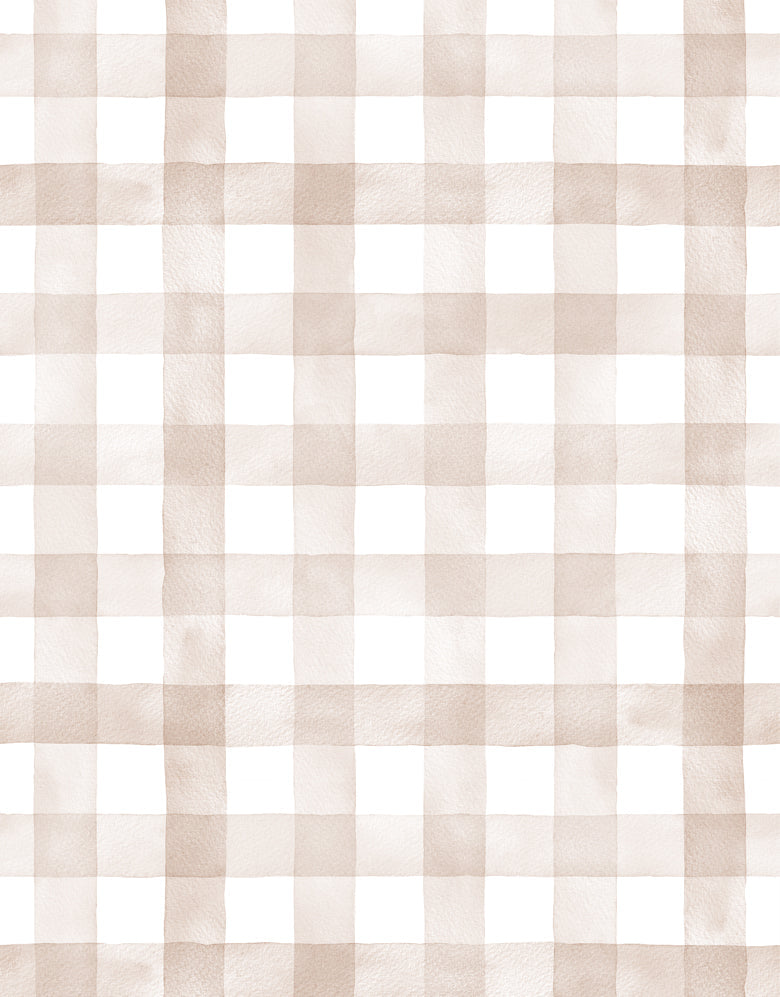 KIT DE 10 ROLOS - 1,50m x 50cm - Papel de Parede Adesivo Xadrez Vichy Aquarela Nude
