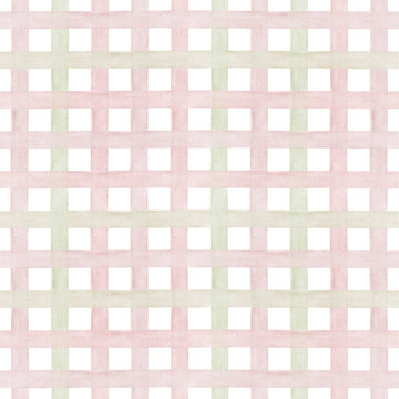 KIT DE 6 ROLOS - 1,50m x 50cm - Papel de Parede Xadrez Grid Rosa e Verde