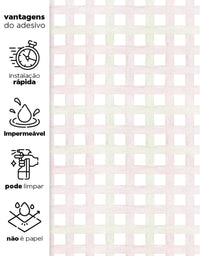 Papel de Parede Xadrez Grid Rosa e Verde