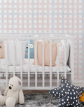 Papel de Parede Adesivo Xadrez Grid Rosa e Azul