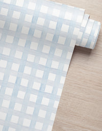Papel de Parede Adesivo Xadrez Grid Azul