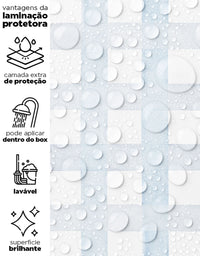 Papel de Parede Adesivo Xadrez Grid Azul