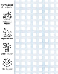 Papel de Parede Adesivo Xadrez Grid Azul