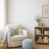 Papel de Parede Adesivo Xadrez Grid Azul e Verde