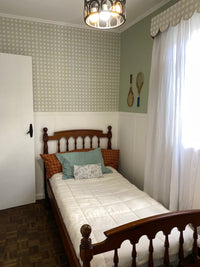 Papel de Parede Adesivo Xadrez Grid Aquarela Verde Claro