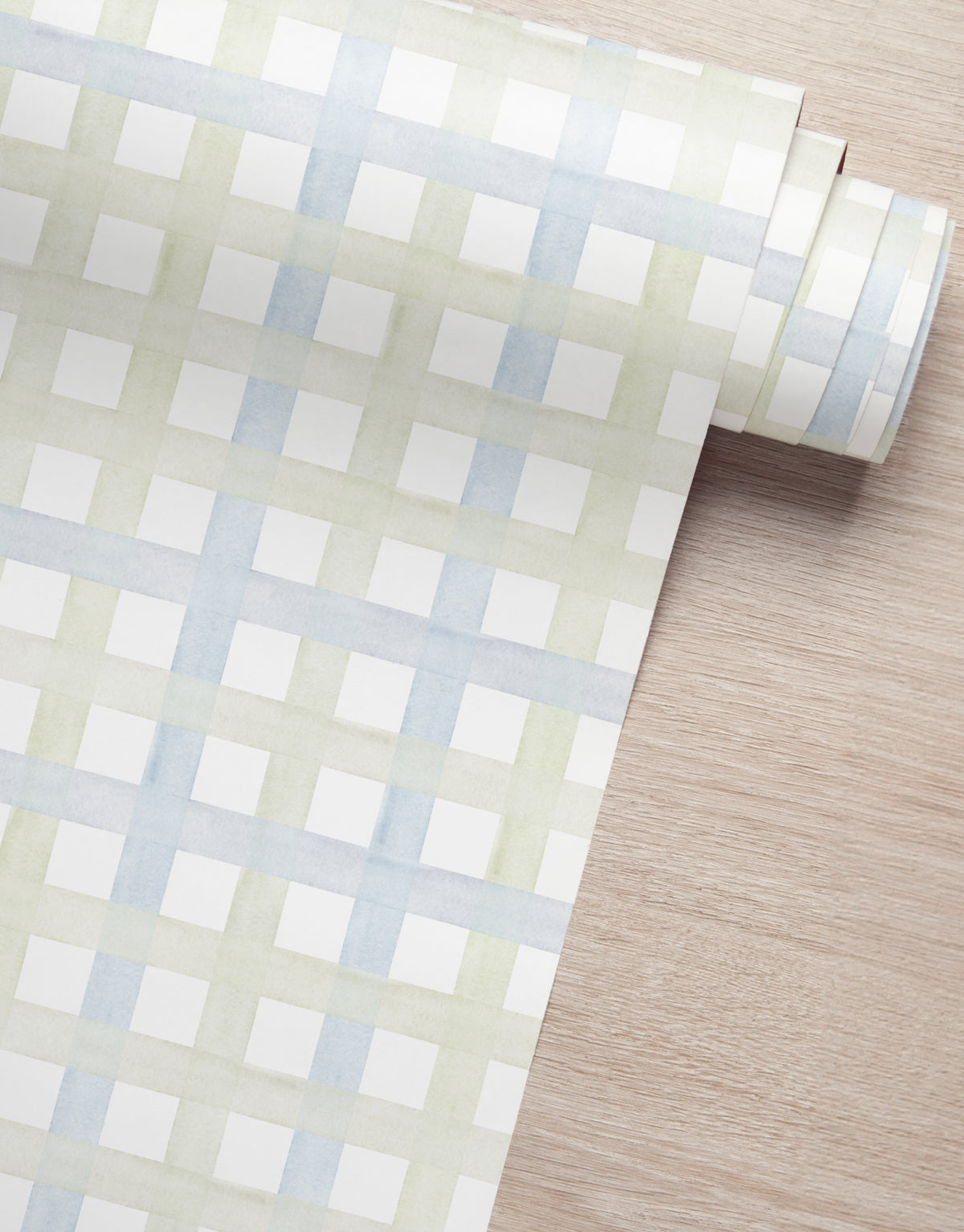 Papel de Parede Adesivo Xadrez Grid Verde e Azul