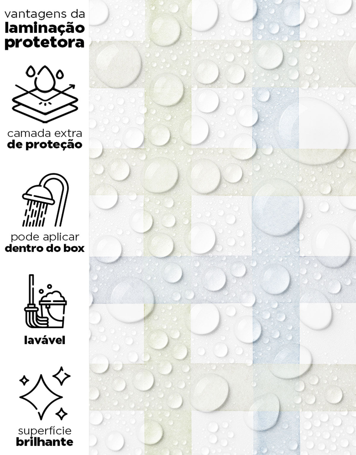 Papel de Parede Adesivo Xadrez Grid Verde e Azul