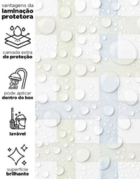 Papel de Parede Adesivo Xadrez Grid Verde e Azul