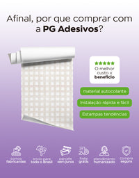 Papel de Parede Adesivo Xadrez Grid Bege