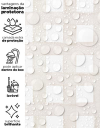 KIT DE 5 ROLOS - 3,00m x 50cm - Papel de Parede Adesivo Xadrez Grid Bege