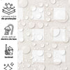 KIT DE 5 ROLOS - 3,00m x 50cm - Papel de Parede Adesivo Xadrez Grid Bege